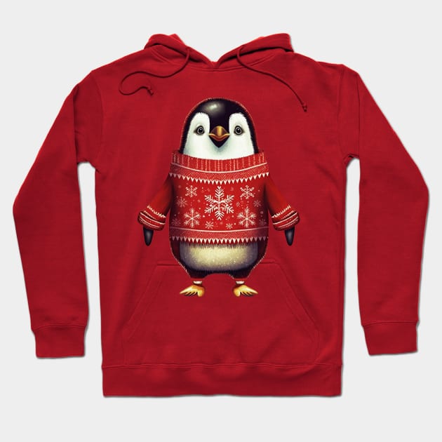 Penguin Loves Christmas Sweaters Hoodie by starryskin